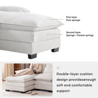 [VIDEO provided][New]123*55 Modern U-shaped Sofa with Console,Cupholders and USB Ports,6-seat Upholstered Symmetrical Indoor Fu