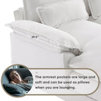 [VIDEO provided][New]123*55 Modern U-shaped Sofa with Console,Cupholders and USB Ports,6-seat Upholstered Symmetrical Indoor Fu