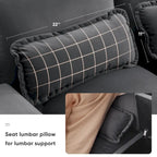 [VIDEO provided][New]123*55 Modern U-shaped Sofa with Console,Cupholders and USB Ports,6-seat Upholstered Symmetrical Indoor Fu