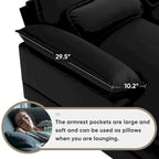 [VIDEO provided][New]123*55 Modern U-shaped Sofa with Console,Cupholders and USB Ports,6-seat Upholstered Symmetrical Indoor Fu
