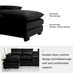 [VIDEO provided][New]123*55 Modern U-shaped Sofa with Console,Cupholders and USB Ports,6-seat Upholstered Symmetrical Indoor Fu