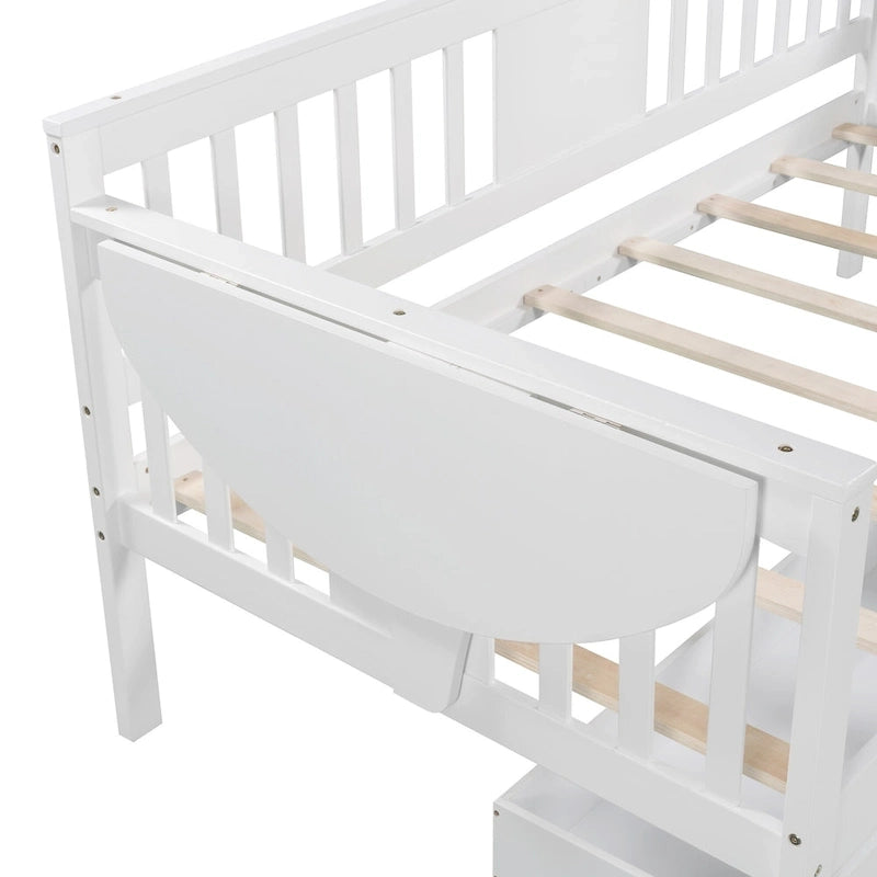 Twin size Daybed with Two Drawers, Wood Slat Support, Espresso