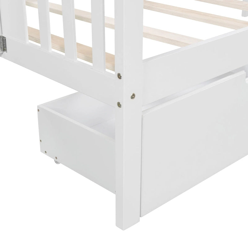Twin size Daybed with Two Drawers, Wood Slat Support, Espresso