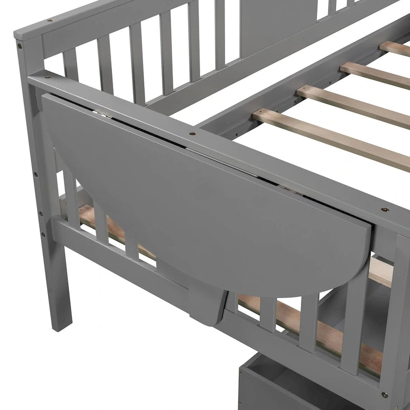 Twin size Daybed with Two Drawers, Wood Slat Support, Espresso