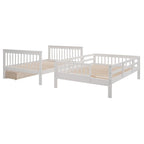 Stairway Full-Over-Full Bunk Bed with Drawer, Storage and Guard Rail for Bedroom, Espresso color( old sku: LP000310AAP )