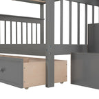 Stairway Full-Over-Full Bunk Bed with Drawer, Storage and Guard Rail for Bedroom, Espresso color( old sku: LP000310AAP )