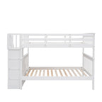 Stairway Full-Over-Full Bunk Bed with Drawer, Storage and Guard Rail for Bedroom, Espresso color( old sku: LP000310AAP )