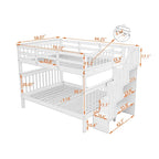 Stairway Full-Over-Full Bunk Bed with Drawer, Storage and Guard Rail for Bedroom, Espresso color( old sku: LP000310AAP )