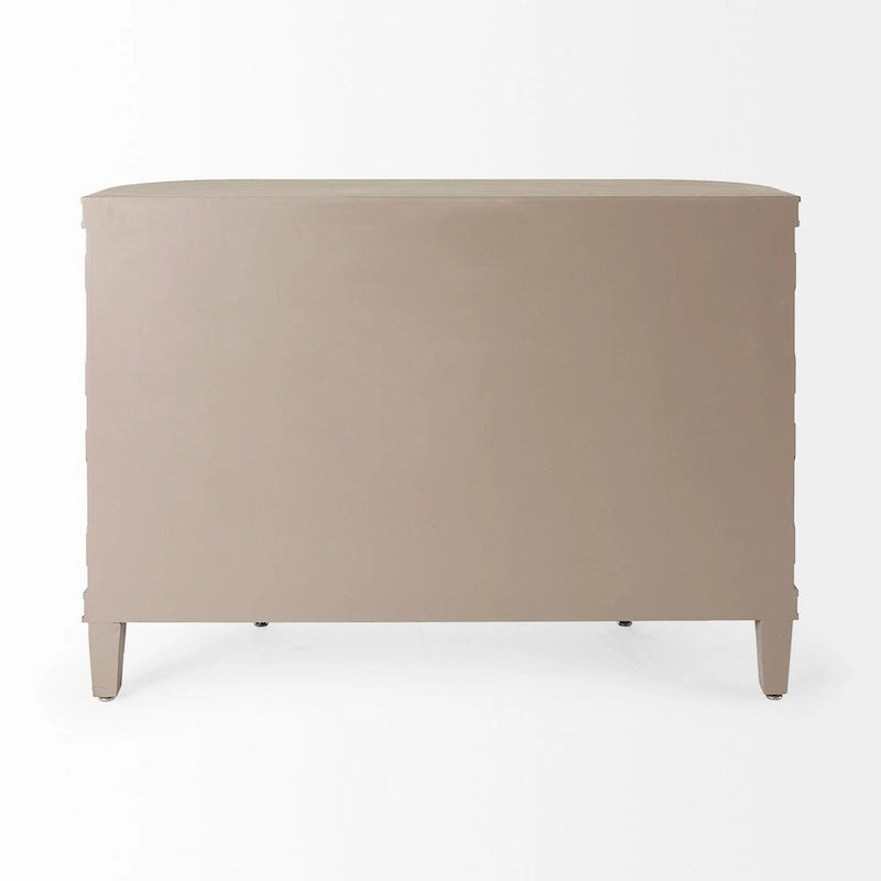 Lennon Beige Fir Veneer 4 Door Cabinet - 47.2L x 15.0W x 33.1H