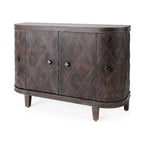 Lennon Beige Fir Veneer 4 Door Cabinet - 47.2L x 15.0W x 33.1H