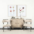 Lennon Beige Fir Veneer 4 Door Cabinet - 47.2L x 15.0W x 33.1H