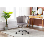 Velvet Upholstered Adjustable Height Swivel Home Office Chair