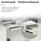 Modern Reception Desk L-Shaped White Front Counter Table by Timechee