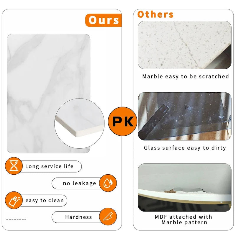 Frame Coffee Table Rectangular Cocktail Table Marble Metal Sofa Table