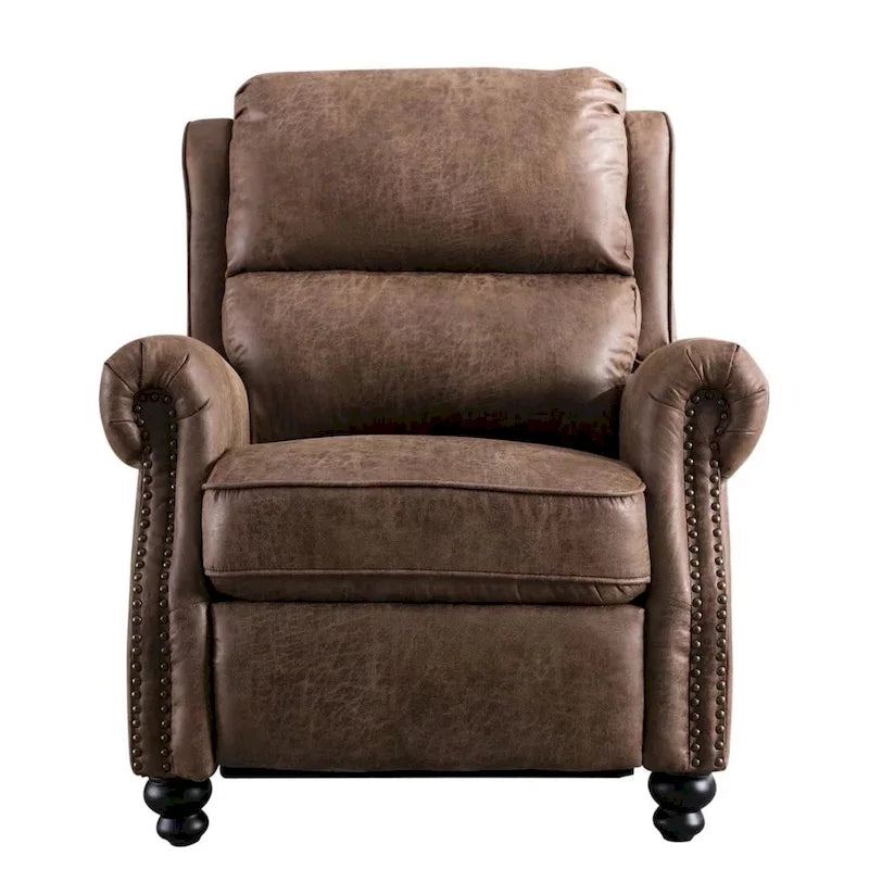 Armchair Pushback Club Recliner with Rivet Decoration