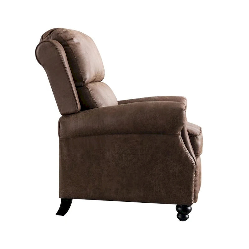 Armchair Pushback Club Recliner with Rivet Decoration