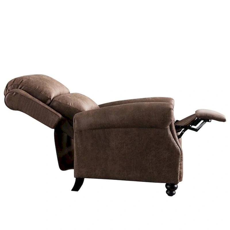 Armchair Pushback Club Recliner with Rivet Decoration