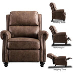 Armchair Pushback Club Recliner with Rivet Decoration
