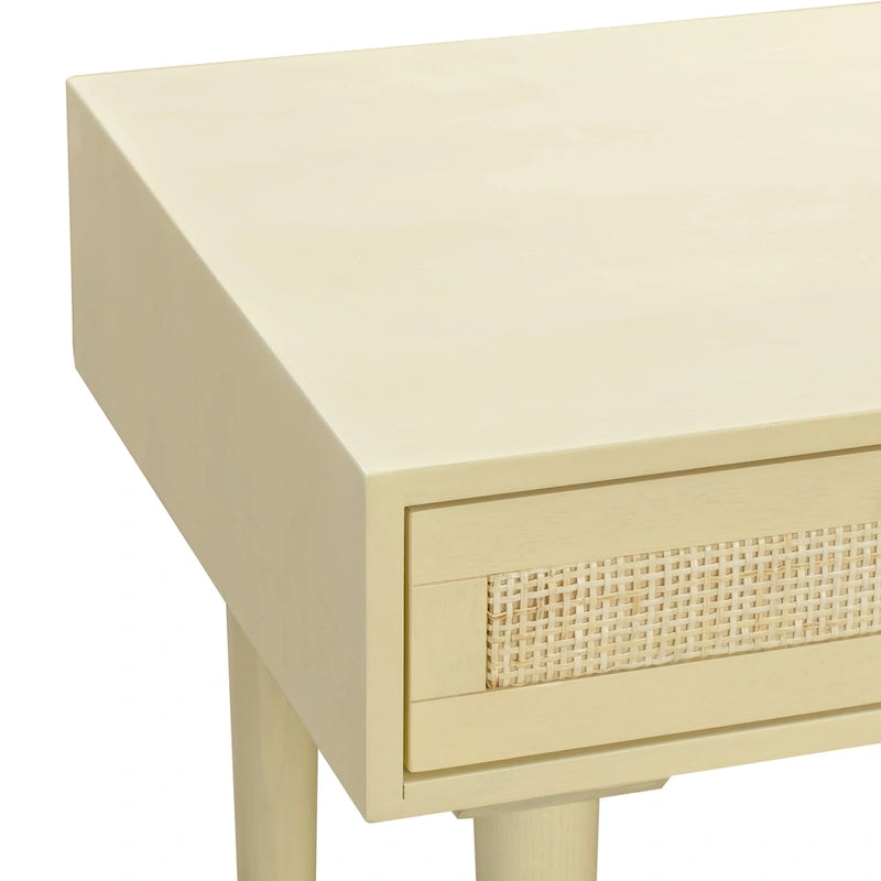 Sierra Wood and Cane 3 Drawer Desk