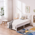 Classic Design Panel Bed Frame with Headboard White