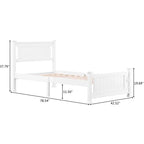 Classic Design Panel Bed Frame with Headboard White