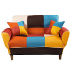 Colorful Antique Sofa, Loveseat, Solid Wood Legs