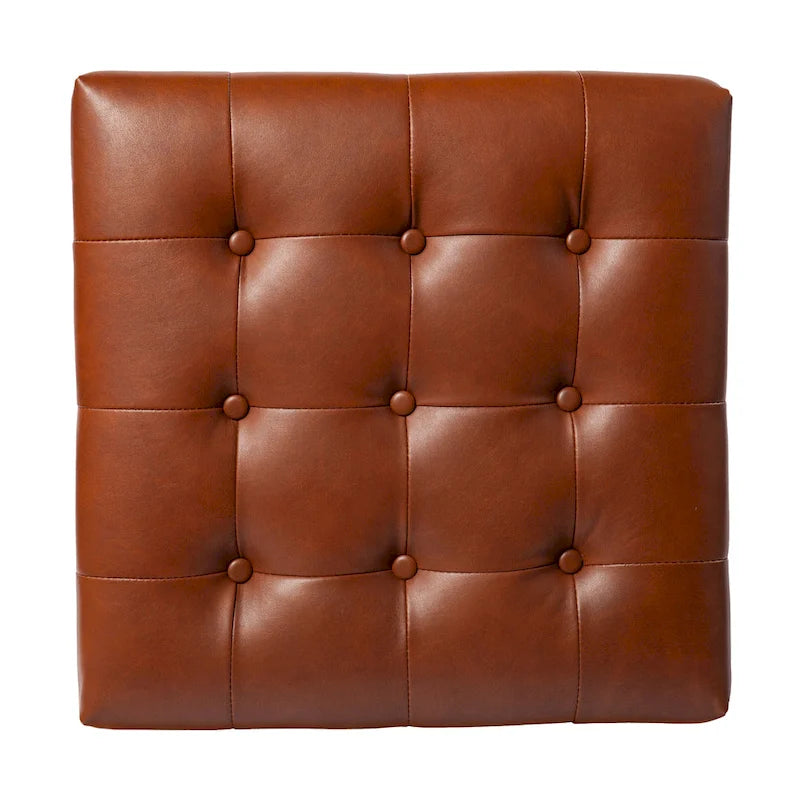SEI Furniture Healy Saddle Brown Mini Ottoman