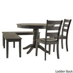 Wilmington II Round Pedestal Base Antique Black Breakfast Nook Set by iNSPIRE Q Classic