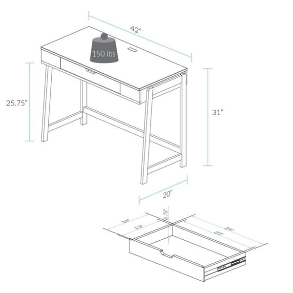 Neorustic Smart Desk with USB Ports