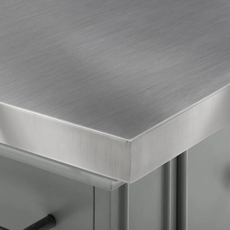 Crosley Julia Stainless Steel Top Island W/X-Back Stools - 50 W x60 D x41H