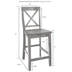 Crosley Julia Stainless Steel Top Island W/X-Back Stools - 50 W x60 D x41H