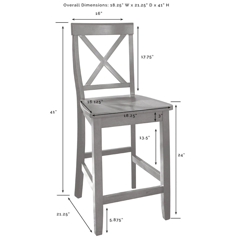 Crosley Julia Stainless Steel Top Island W/X-Back Stools - 50 W x60 D x41H