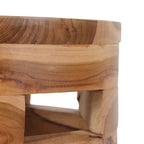Solid Wood Open Slat Round Accent Table by East at Main