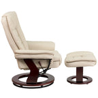 Contemporary Multi-Position Upholstered Recliner Chair with Ottoman