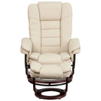 Contemporary Multi-Position Upholstered Recliner Chair with Ottoman