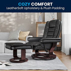 Contemporary Multi-Position Upholstered Recliner Chair with Ottoman