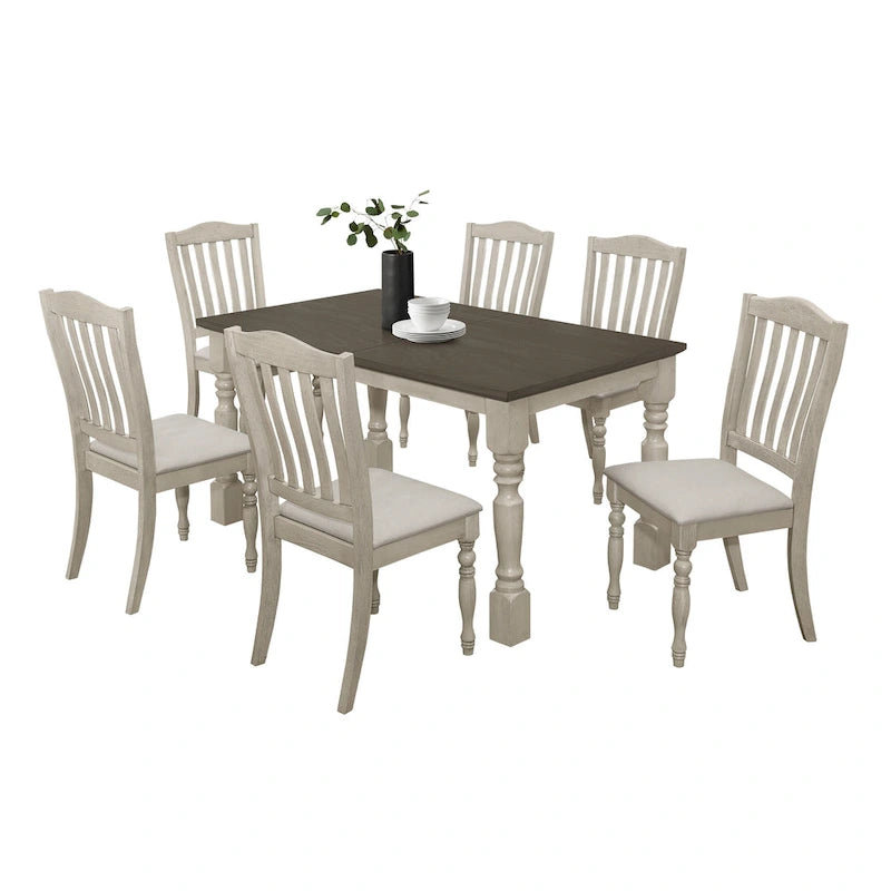 CraftPorch Mid-century Elegant Two-tone 7-piece Dining Set
