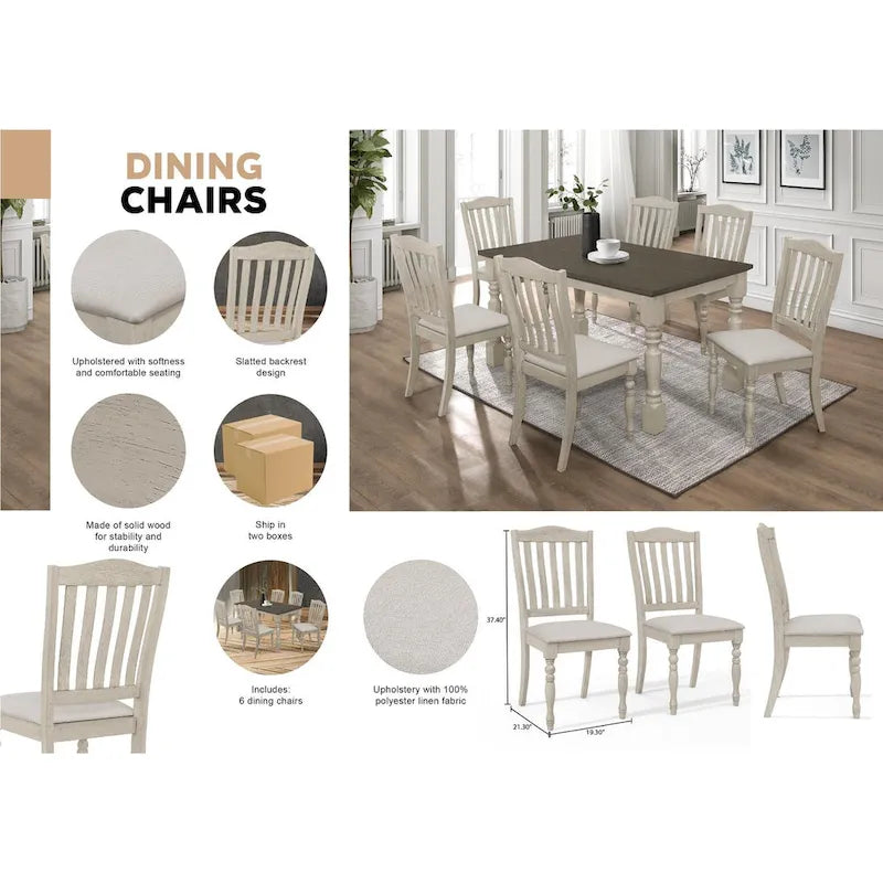CraftPorch Mid-century Elegant Two-tone 7-piece Dining Set