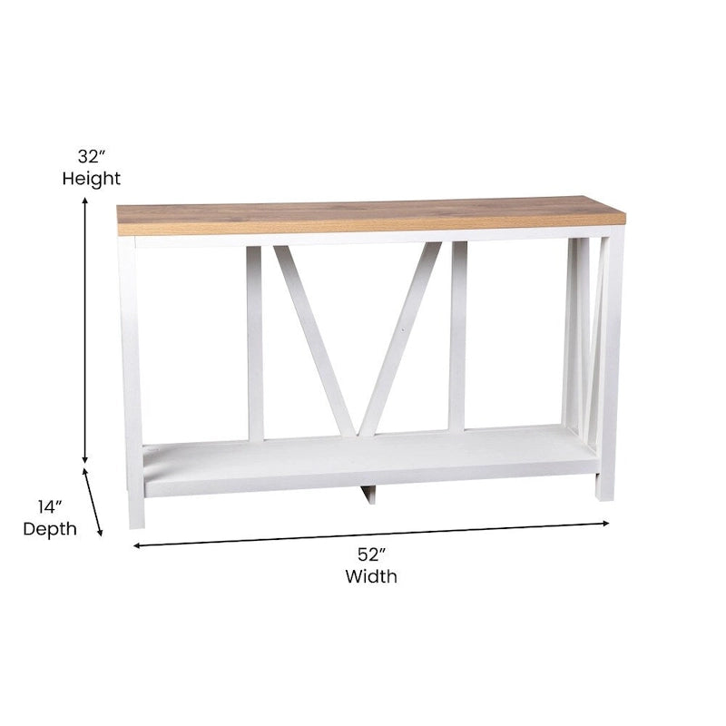 Farmhouse Style Rustic Entryway Console Table