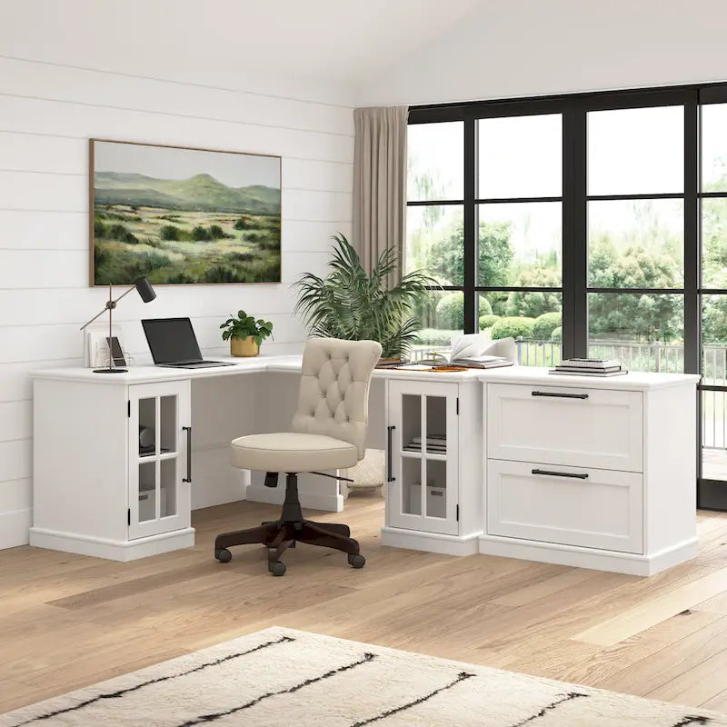 Westbrook 60W L Shaped Desk with Hutch and Storage by Bush Furniture