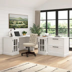 Westbrook 60W L Shaped Desk with Hutch and Storage by Bush Furniture