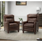 Felisa 32.48 Wide Genuine Leather Manual Recline Set of 2
