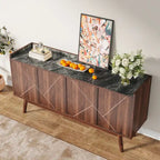 Wooden 4-door Buffet Sideboard with Storage for Kitchen Dining Room