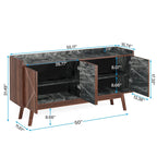 Wooden 4-door Buffet Sideboard with Storage for Kitchen Dining Room