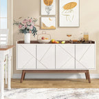 Wooden 4-door Buffet Sideboard with Storage for Kitchen Dining Room