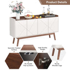 Wooden 4-door Buffet Sideboard with Storage for Kitchen Dining Room