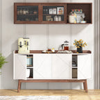 Wooden 4-door Buffet Sideboard with Storage for Kitchen Dining Room