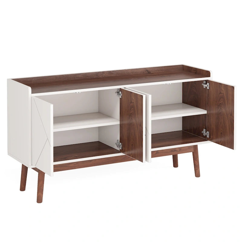 Wooden 4-door Buffet Sideboard with Storage for Kitchen Dining Room