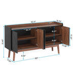 Wooden 4-door Buffet Sideboard with Storage for Kitchen Dining Room