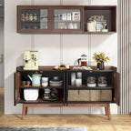 Wooden 4-door Buffet Sideboard with Storage for Kitchen Dining Room